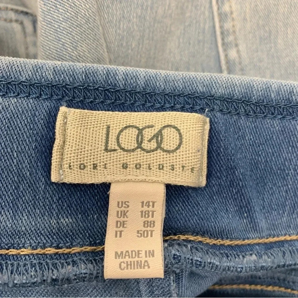 Logo Lori Goldstein Jeans Woman 14 Tall Knit Pull On Straight Pockets Stretch - Picture 7 of 14